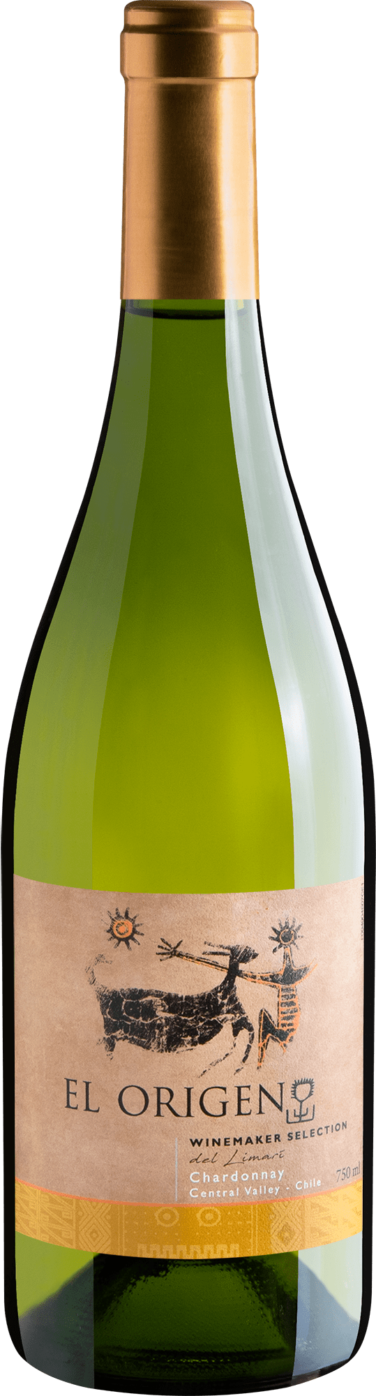Garrafa do vinho El Origen Chardonnay